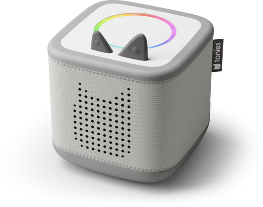 Kinder Hörspielbox Starter-Set Mondgrau mit Kreativ-Figur – Tragbarer Audio-Player für Geschichten & Musik